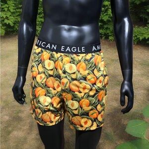 American Eagle Outfitters Black and Yellow Boxers with Bold Design